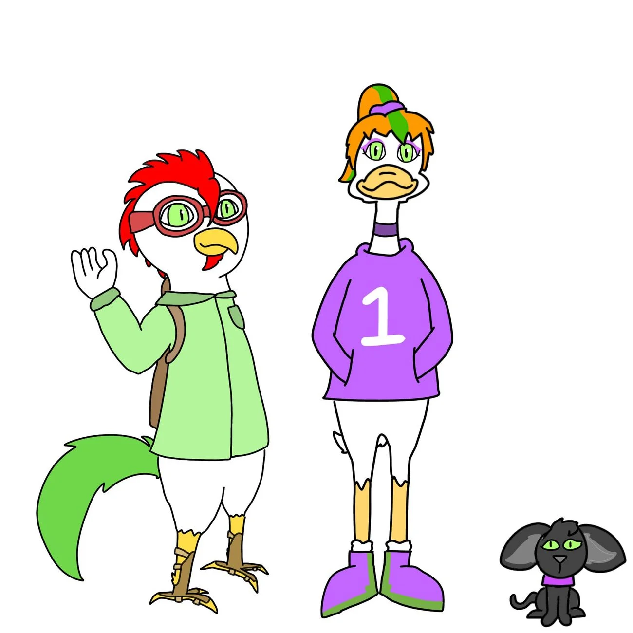 A picture I drew of Honker, Goz, and Screech